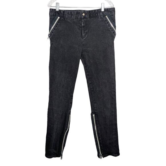 Lip Service Vintage 90's Black Jeans Goth Industrial Zippers Denim Slim
